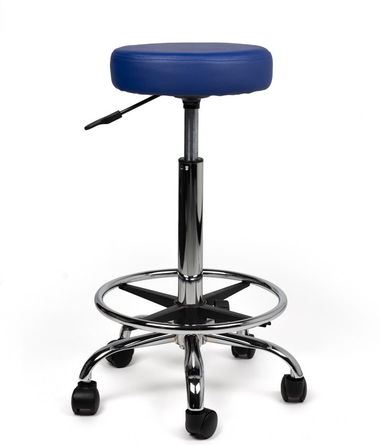 tabouret met ring blauw hoog